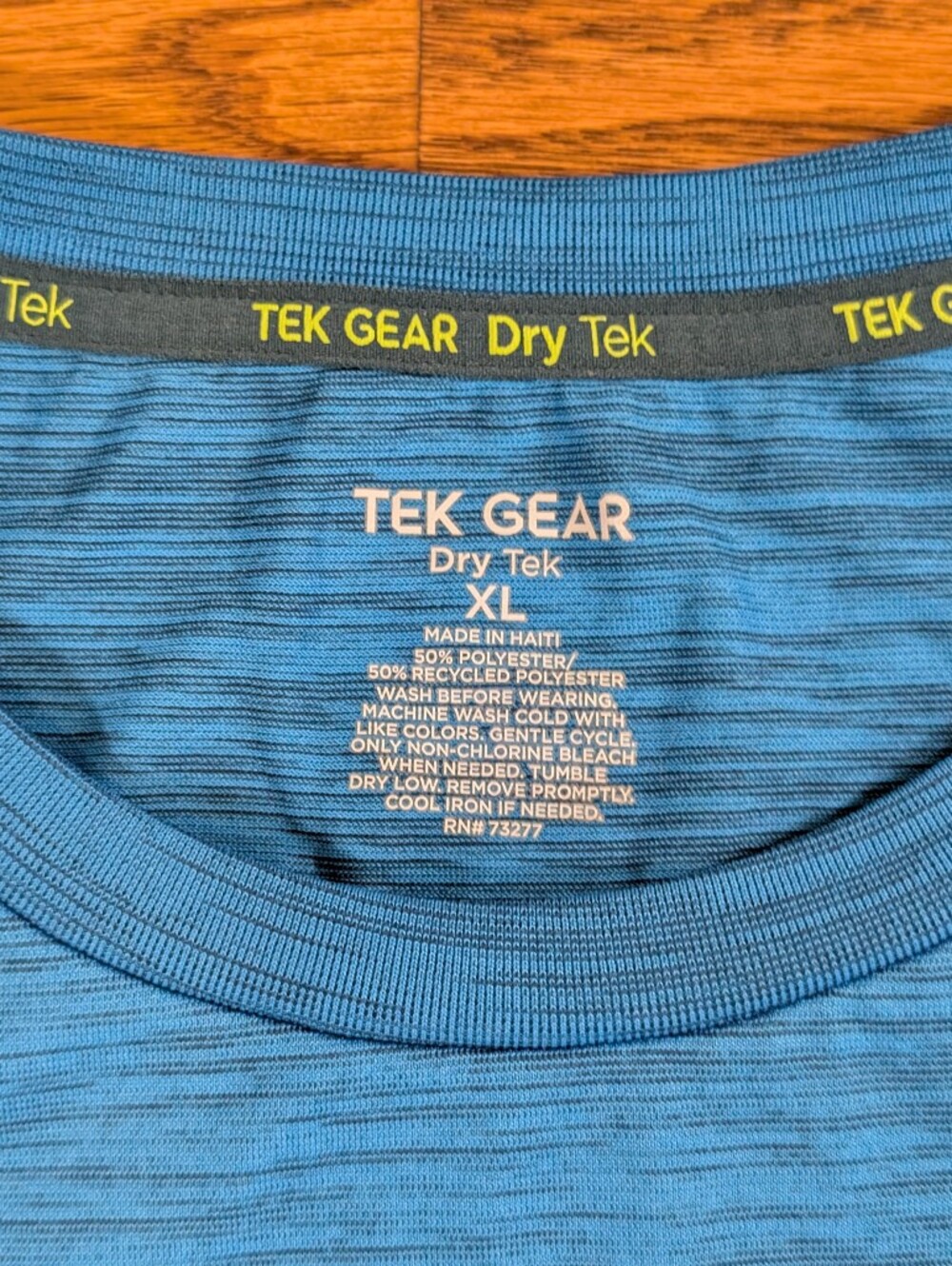 Tek Gear DryTek Blue Heathered Athletic Performance T-Shirt Size Men's XL - Picture 5 of 6